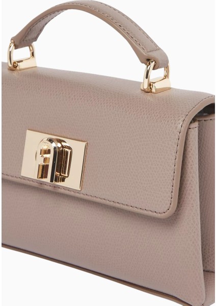 1927 Mini Deri Crossbody Bag, Şık Zincir Askılı ve Top Handle Çanta