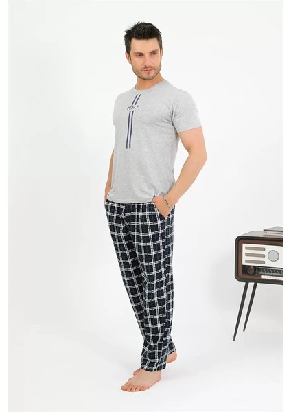 Erkek Pamuk Kısa Kol Pijama Takım Gri fiyatları