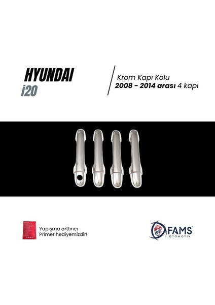 Hyundai İ20 Krom Kapı Kolu 4 Kapı 2008-2014 Paslanmaz Çelik fiyatları