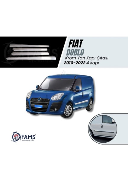 Fiat Doblo Krom Yan Kapı Çıtası 4 Kapı 2010-2022 Paslanmaz Çelik