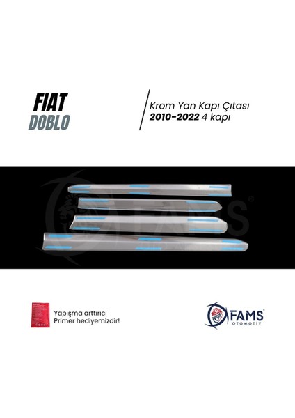 Fiat Doblo Krom Yan Kapı Çıtası 4 Kapı 2010-2022 Paslanmaz Çelik modelleri