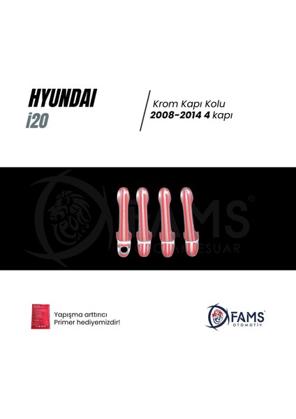 Hyundai İ20 Krom Kapı Kolu 4 Kapı 2008-2014 Paslanmaz Çelik modelleri