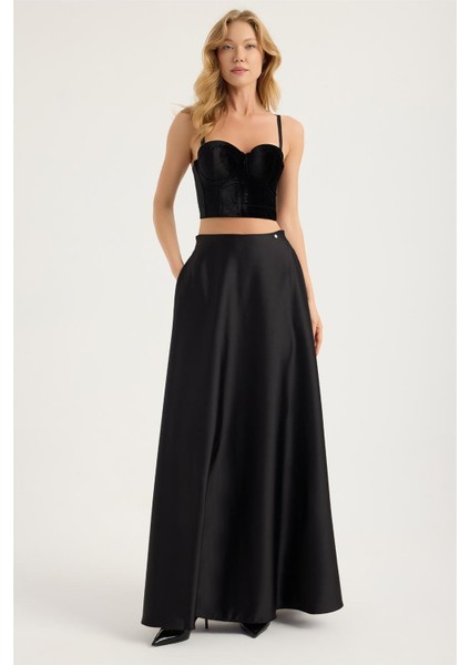 Uzun Saten 2 Cepli Etek