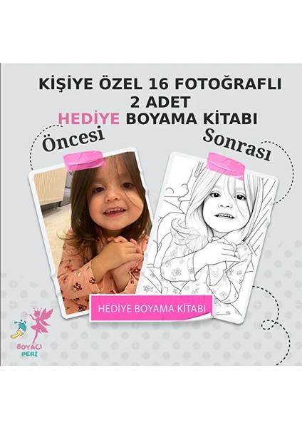 Kişiye Özel Hediyelik Boyama Kitabı 16 Resimli 2 Adet