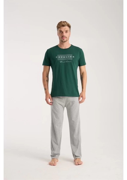 Erkek Yeşil Kısa Kol Pijama Takımı