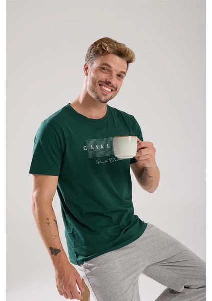 Erkek Yeşil Kısa Kol Pijama Takımı modelleri