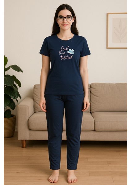 Kadın Kısa Kollu Pijama Takımı Ikili Takım