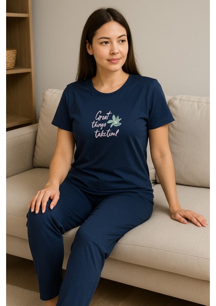 Kadın Kısa Kollu Pijama Takımı Ikili Takım fırsatları