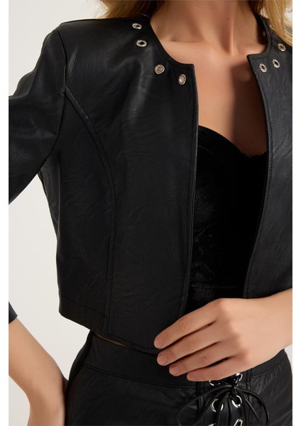 S Deri Taşlı Kuşgözü Sıralı Ceket fırsatları