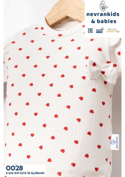 Heart Pattern Fiyonk & Fırfır Detay Lüx Kız Bebek Çocuk Takım fiyatları