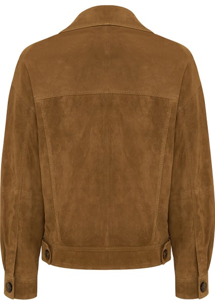 Valenza Kadın Camel Süet Deri Ceket 24WGD527610