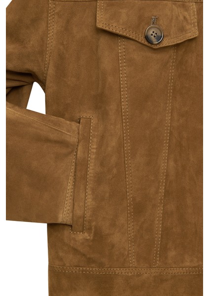 Valenza Kadın Camel Süet Deri Ceket 24WGD527610