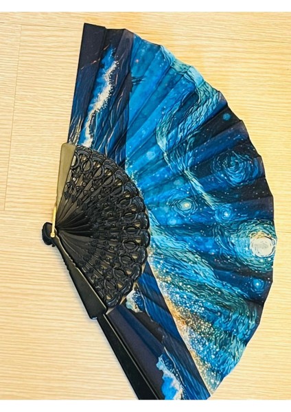 Yelpaze Yıldızlı Gökyüzü Tasarımlı Benzersiz, Şık Ejderha Şeklinde Katlanabilir Yelpaze fırsatları