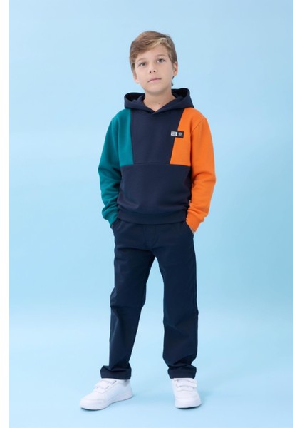 Kapüşonlu Parçalı 3 Ip Erkek Çocuk Sweatshirt Lacivert fırsatları