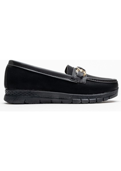 Yumuşak Tabanlı Kalp Tokalı Kadın Ayakkabı Siyah Kot fiyatları