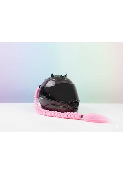 Gaia Ride Motopony Kadın 3m Örme Kask Saç Aksesuarı Şeker Pembe
