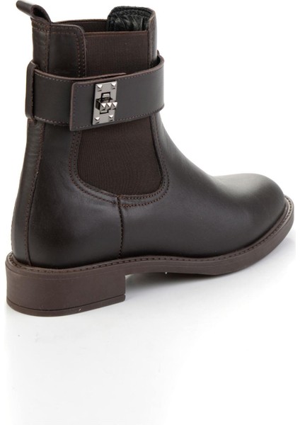 Kahve Hakiki Deri Kadın Bot & Bootie K02724259003 modelleri