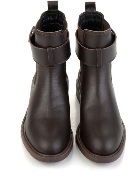 Kahve Hakiki Deri Kadın Bot & Bootie K02724259003 fırsatları