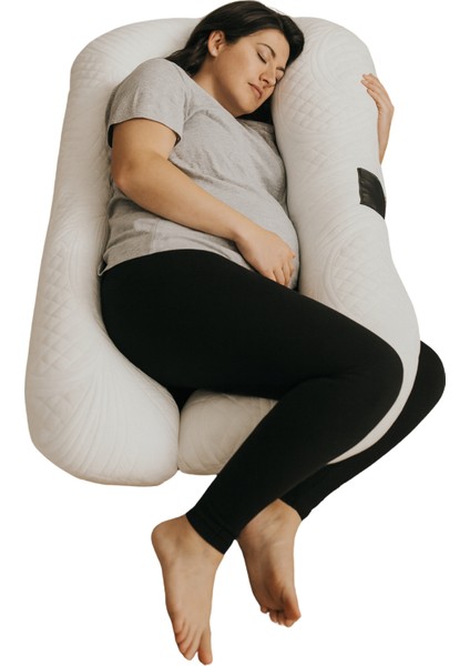 Huggle 5 Bölge Destekli Antibakteriyel Lucanta Yatak Kumaşlı Hamile Yastığı