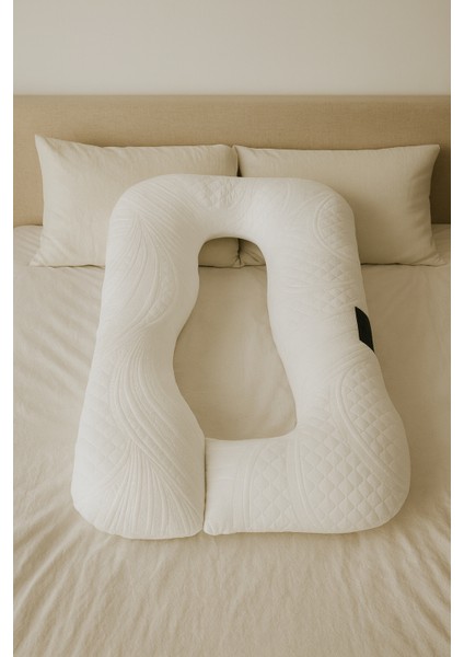 Huggle 5 Bölge Destekli Antibakteriyel Lucanta Yatak Kumaşlı Hamile Yastığı