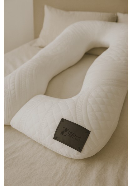 Huggle 5 Bölge Destekli Antibakteriyel Lucanta Yatak Kumaşlı Hamile Yastığı