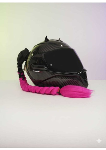 Gaia Ride Motopony Kadın 3m Örme Kask Saç Aksesuarı Siyah Fusia