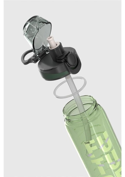 Trego Sport Yazı Desenli 630 ml Pipetli Tritan Matara 912170 Yeşil fırsatları