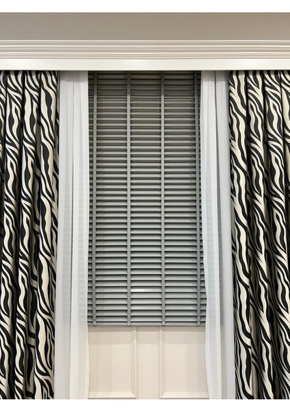 Gri Renk %100 Orijinal Ahşap Jaluzi Perde 50 mm Ofis Modern ve Tüm Mekanlar Için modelleri