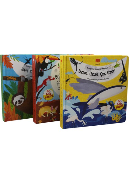 Aç Bak Şaşır! - Bebeğimle Hayvanlar Âleminde Uzun, Uzun, Çok Uzun (Büyük Boy 3 Boyutlu Kitap)