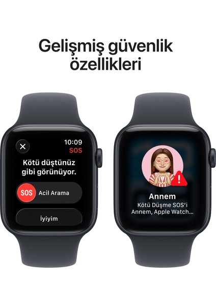 Watch Se 3 Gps + Cellular, 40 mm Gece yarısı Alüminyum kasa ve Gece yarısı Spor kordon - m/l