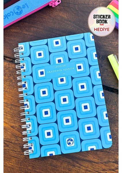 Akademik Ajanda 17X24 cm Spiralli 25/26 Retro