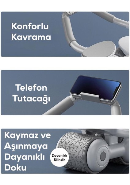 Dijital Ekranlı, Dirsek Destekli, Zamanlayıcılı Ab Roller Karın ve Bel Egzersiz Aleti modelleri
