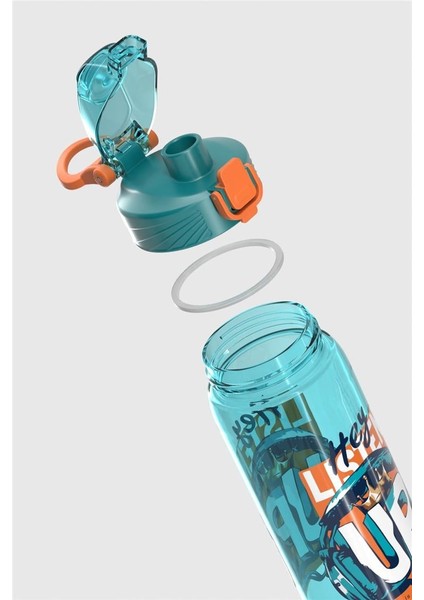 Wave Desenli 630 ml Tritan Çocuk Matara 912166 Turkuaz fırsatları