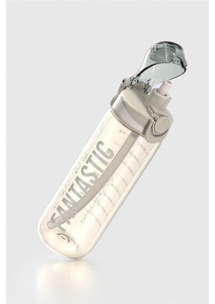 Trego Sport Yazı Desenli 630 ml Pipetli Tritan Matara 912170 Bej modelleri