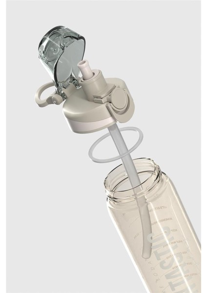 Trego Sport Yazı Desenli 630 ml Pipetli Tritan Matara 912170 Bej fırsatları