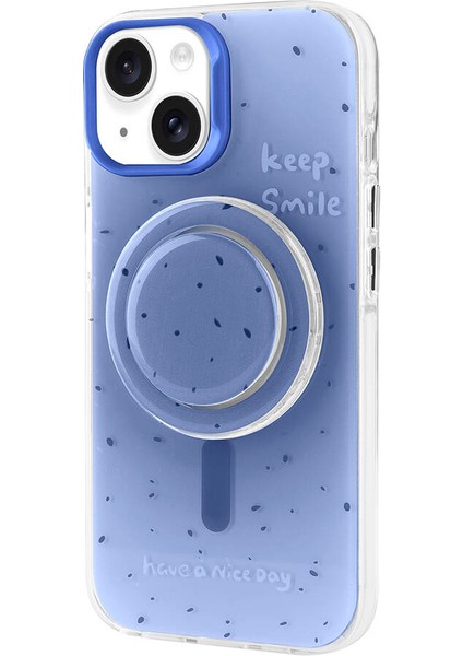 Apple iPhone 15 Uyumlu Magsafe Özellikli Tak Çıkar Soketli Tiktok Kapak Mavi modelleri