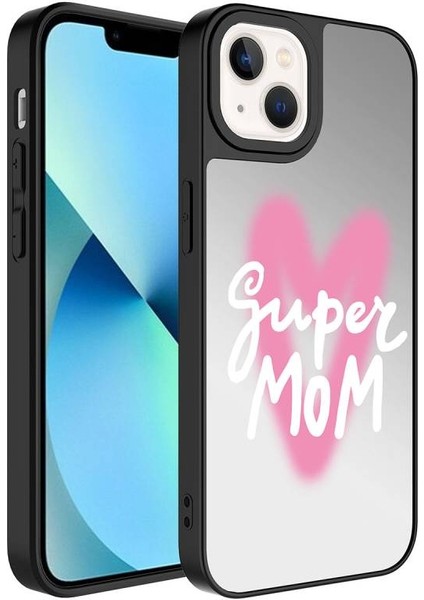Apple iPhone 14 Plus Uyumlu Mirror Kapak Kapak Süper Anne