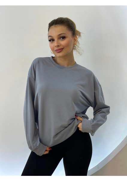 Düz Renk Kadın Sweatshirt