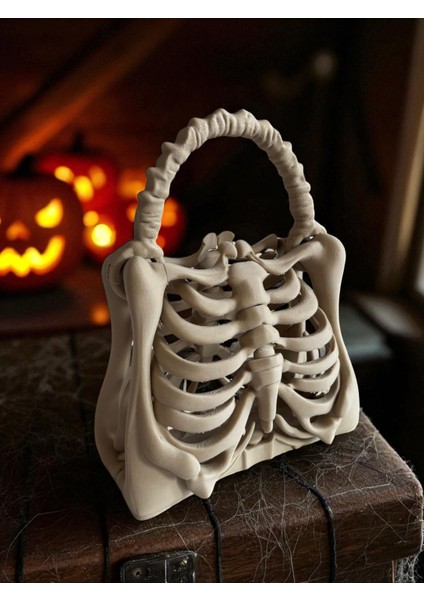 Kadın Kemik Görünümlü Iskelet El Çantası – Bone Bag (Beyaz & Kemik Beyazı)