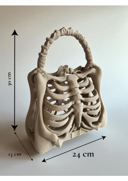 Kadın Kemik Görünümlü Iskelet El Çantası – Bone Bag (Beyaz & Kemik Beyazı)