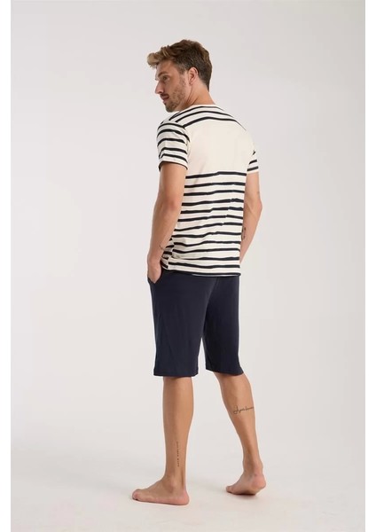 Erkek Krem Sıfır Yaka Kısa Kol Şortlu Pijama Takımı indirimleri