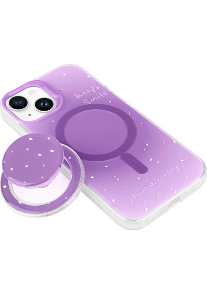 Apple iPhone 15 Uyumlu Magsafe Özellikli Tak Çıkar Soketli Tiktok Kapak Mor fiyatları