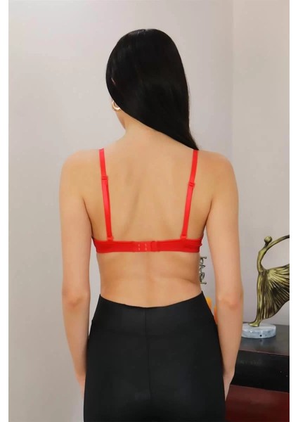 Kadın Destekli Balenli Önden Açılır Dekolteli Sütyen 2406 Kırmızı indirimleri