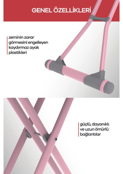 Premium Ütü Masası Soft Pembe Ayarlanabilir Yükseklik 44x152 cm Fonksiyonel Tasarım fırsatları