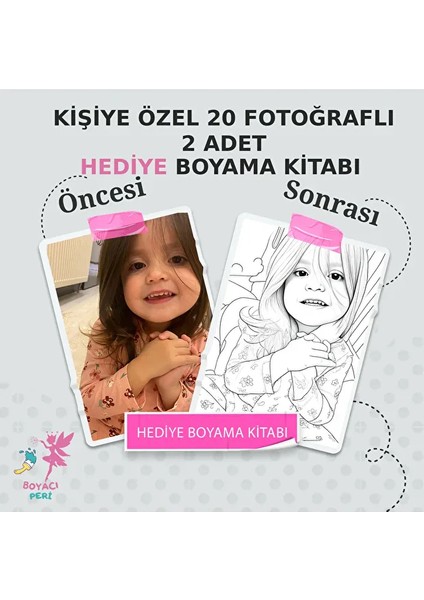 Kişiye Özel Hediyelik Boyama Kitabı 20 Resimli 2 Adet