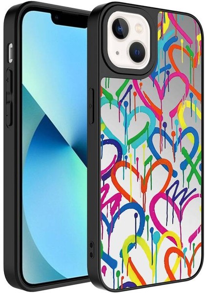 Apple iPhone 14 Plus Uyumlu Mirror Kapak Kapak Kalp
