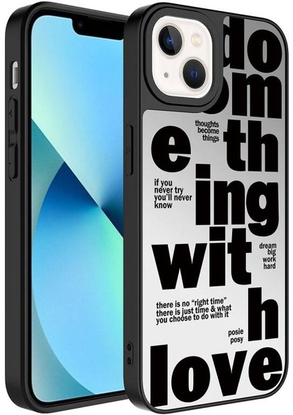 Apple iPhone 14 Plus Uyumlu Mirror Kapak Kapak Love