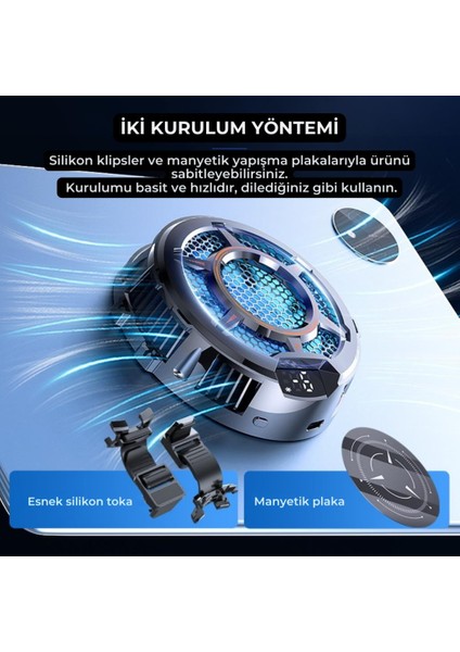 Göstergeli 3mod Turbo Fan 4800RPM 30W Telefon Tablet Soğutucu Radyatör Tüm Tabletlere Uyumlu fırsatları