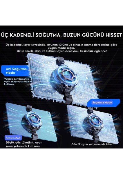Göstergeli 3mod Turbo Fan 4800RPM 30W Telefon Tablet Soğutucu Radyatör Tüm Tabletlere Uyumlu indirimleri