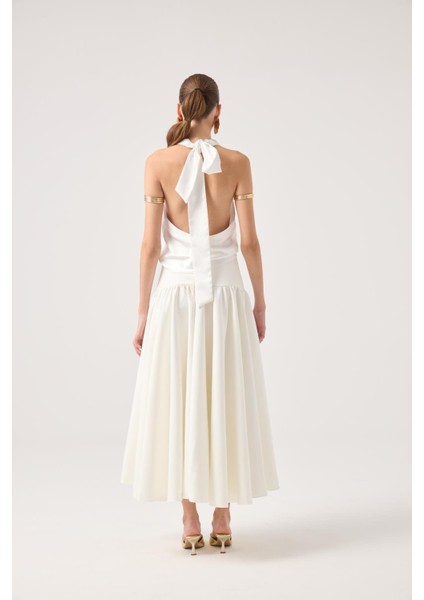 Fermuarlı Uzun Elenor Etek Beyaz indirimleri